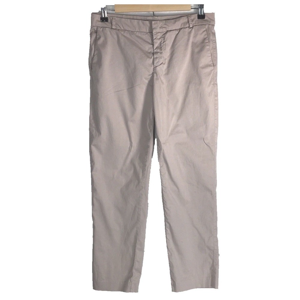 EGO‎ Sonia De Nisco Pants 28 Beige Khaki Chino Ankle Pocket Italy Casual Career
